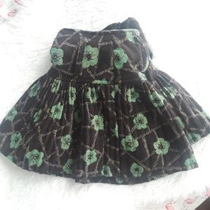 Floral Mini Skirt with Belt Loops Size L